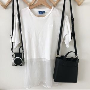 Adidas white tee with sheer bottom